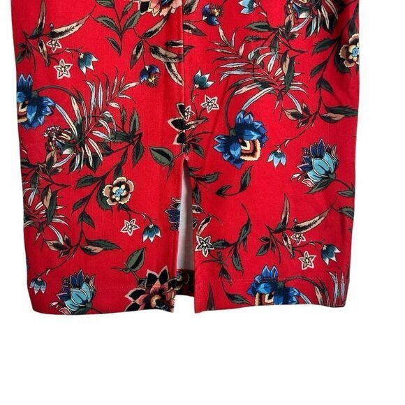 Zara Red Floral Bodycon Tank Midi Dress size Small - Picture 7 of 9